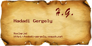 Hadadi Gergely névjegykártya